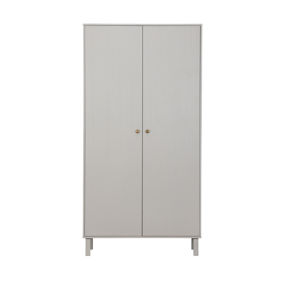 madu - armoire 2 portes 1 tiroir en bois h195cm - couleur - gris clair