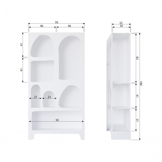 Caz - Armoire en bois 7 niches H180cm