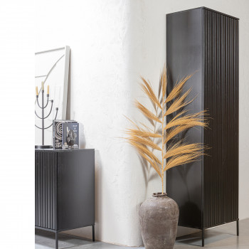 New Gravure - Colonne de rangement en bois 2 portes 1 tiroir H210cm