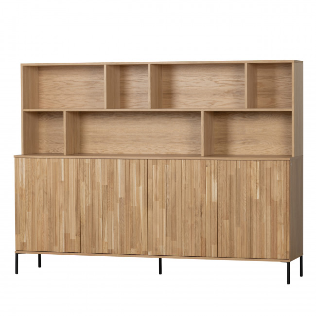 New Gravure - Buffet en bois 7 niches L200cm