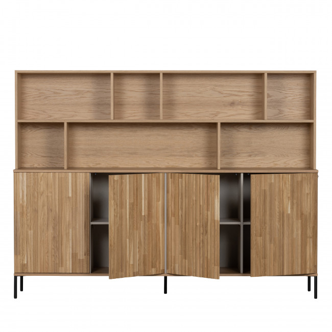 New Gravure - Buffet en bois 7 niches L200cm