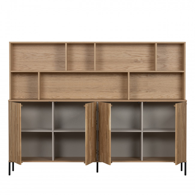 New Gravure - Buffet en bois 7 niches L200cm