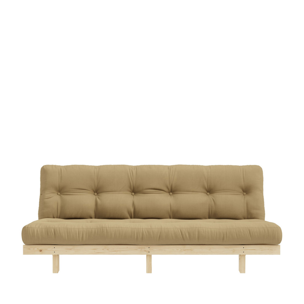 Lean - Canapé convertible en bois naturel et tissu - Couleur - Blé