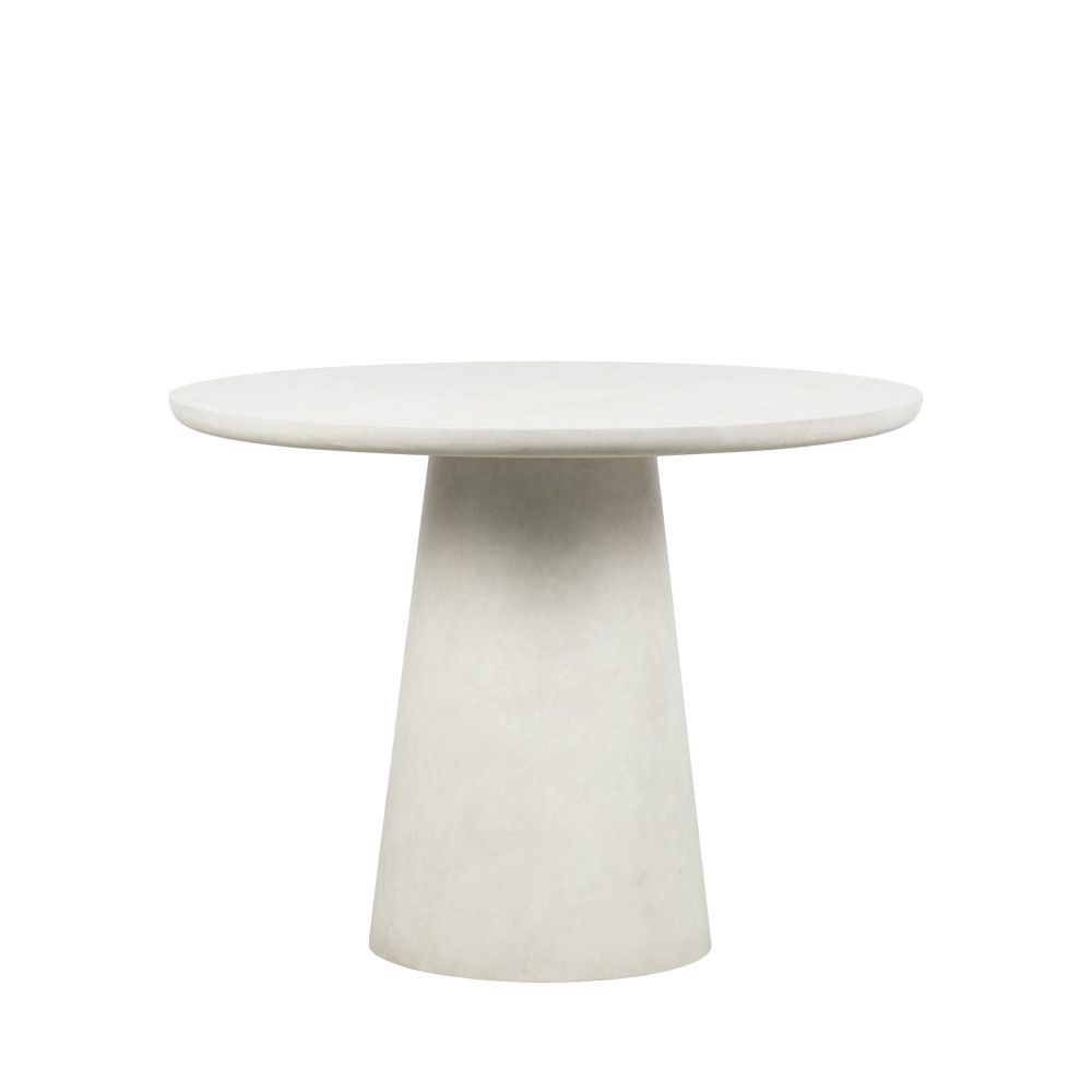 Damon - Table à manger en fibre d'argile ø100cm - Couleur - Blanc