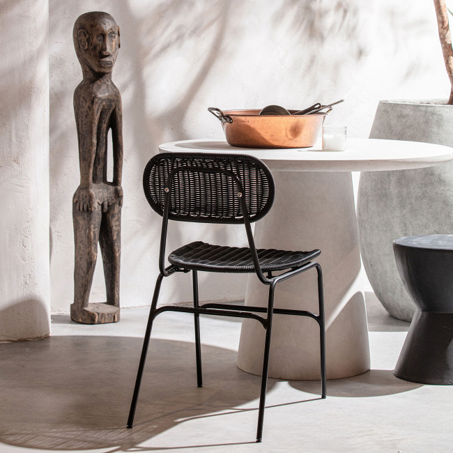 Damon - Table à manger de jardin en fibre d'argile ø100cm