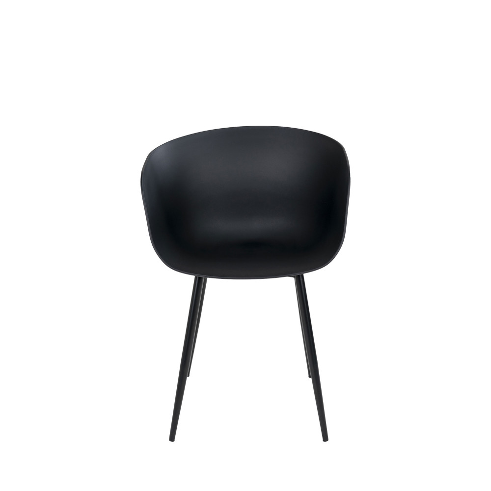 Roda - Lot de 2 chaises indoor/outdoor en plastique - Couleur - Noir