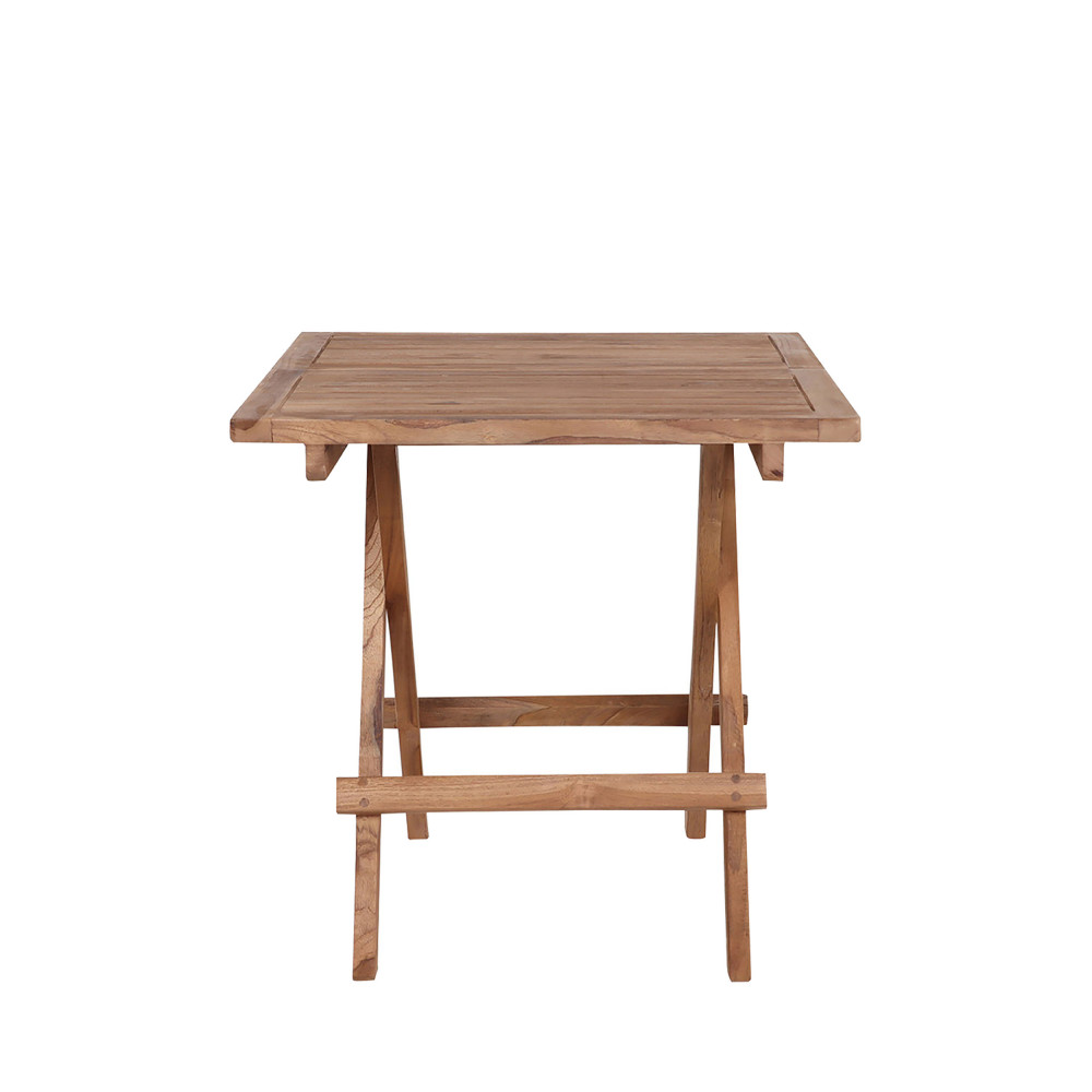 bilbao - table basse de jardin carrée en teck - couleur - bois clair