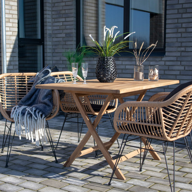 Oviedo - Table à manger de jardin120x80cm en teck