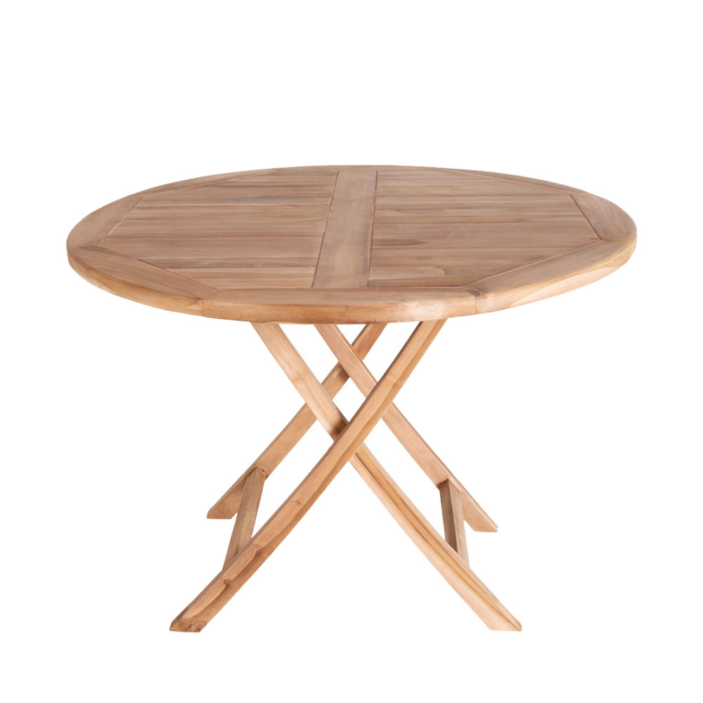 Oviedo - Table à manger de jardin ø100cm en teck - Couleur - Bois clair