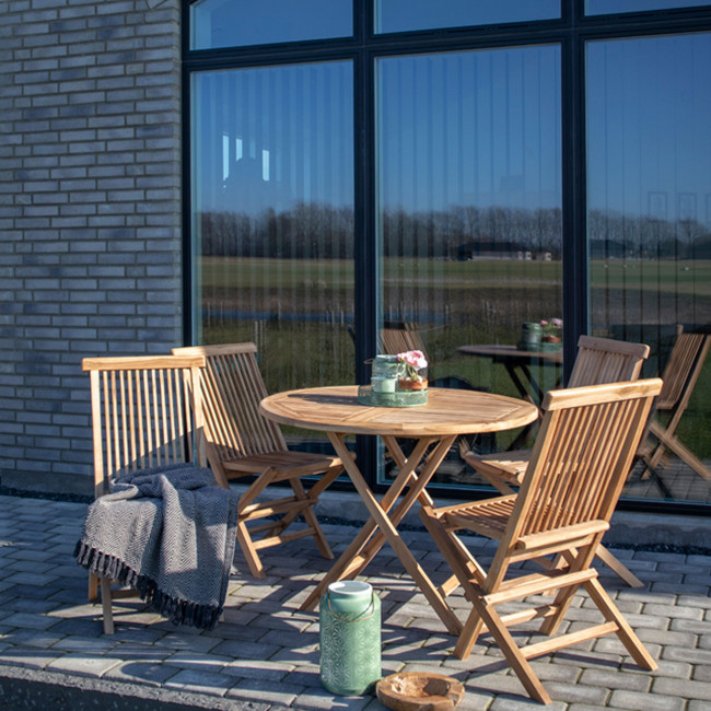 Oviedo - Table à manger de jardin ø100cm en teck