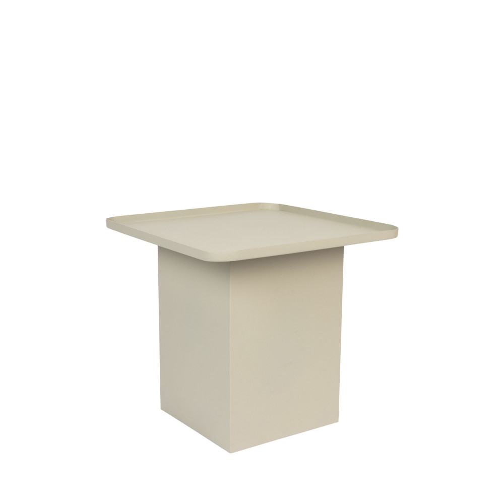 Sverre - Table d'appoint carrée en métal 44x44cm - Couleur - Blanc ivoire