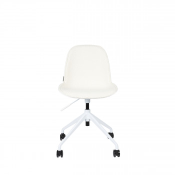 Albert Kuip - Chaise de bureau en tissu bouclette pivotante à roulettes