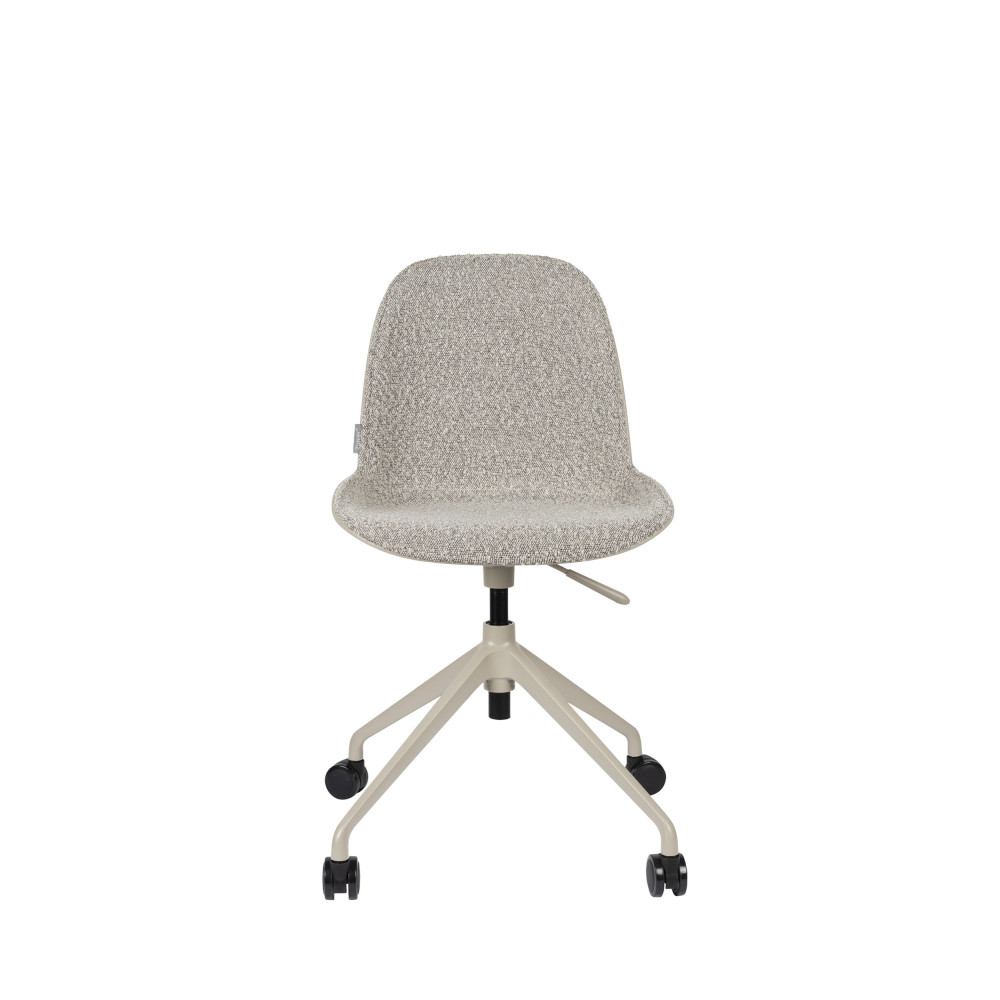 albert kuip - chaise de bureau en tissu bouclette pivotante à roulettes - couleur - taupe