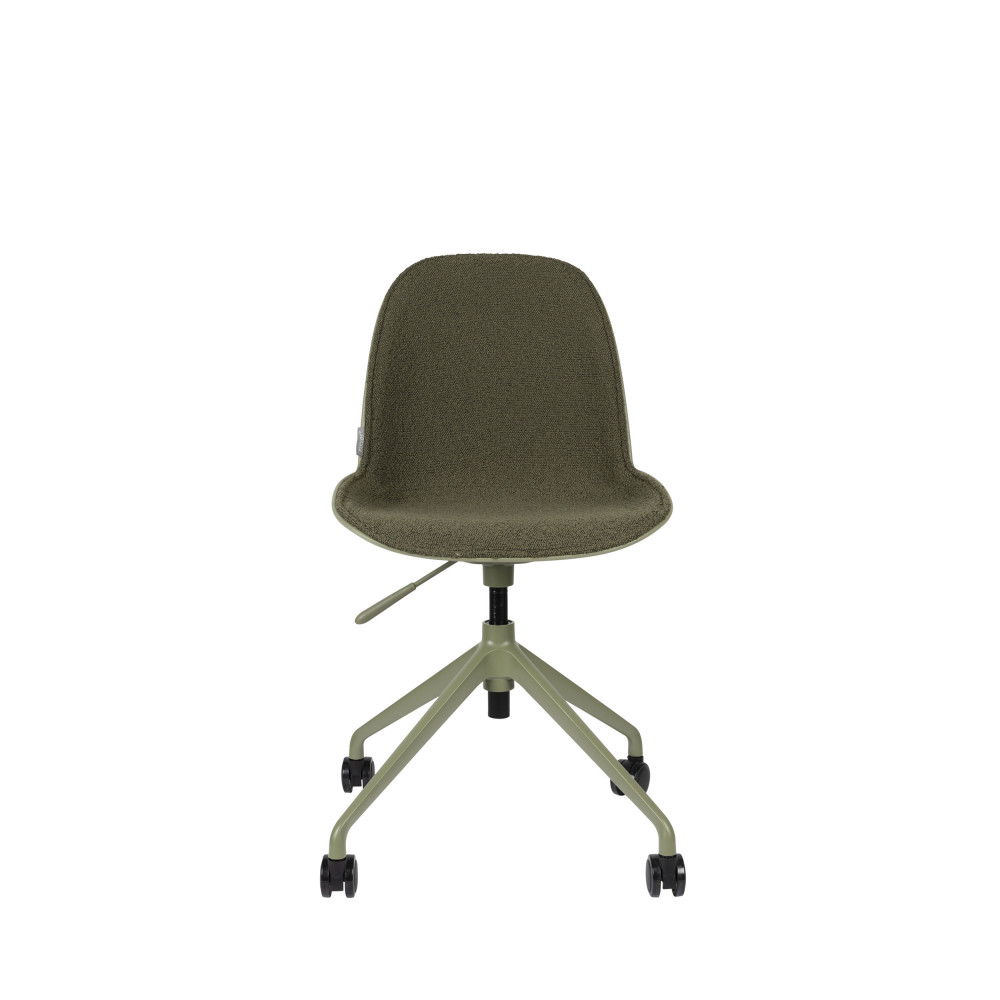 albert kuip - chaise de bureau en tissu bouclette pivotante à roulettes - couleur - vert
