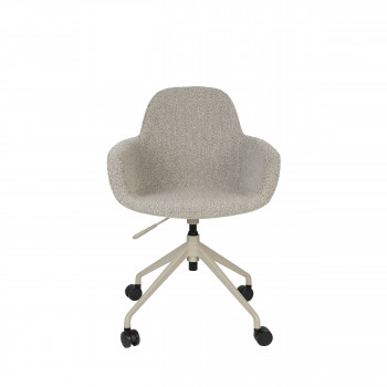 Albert Kuip - Chaise de bureau en tissu bouclette avec accoudoirs pivotante à roulettes