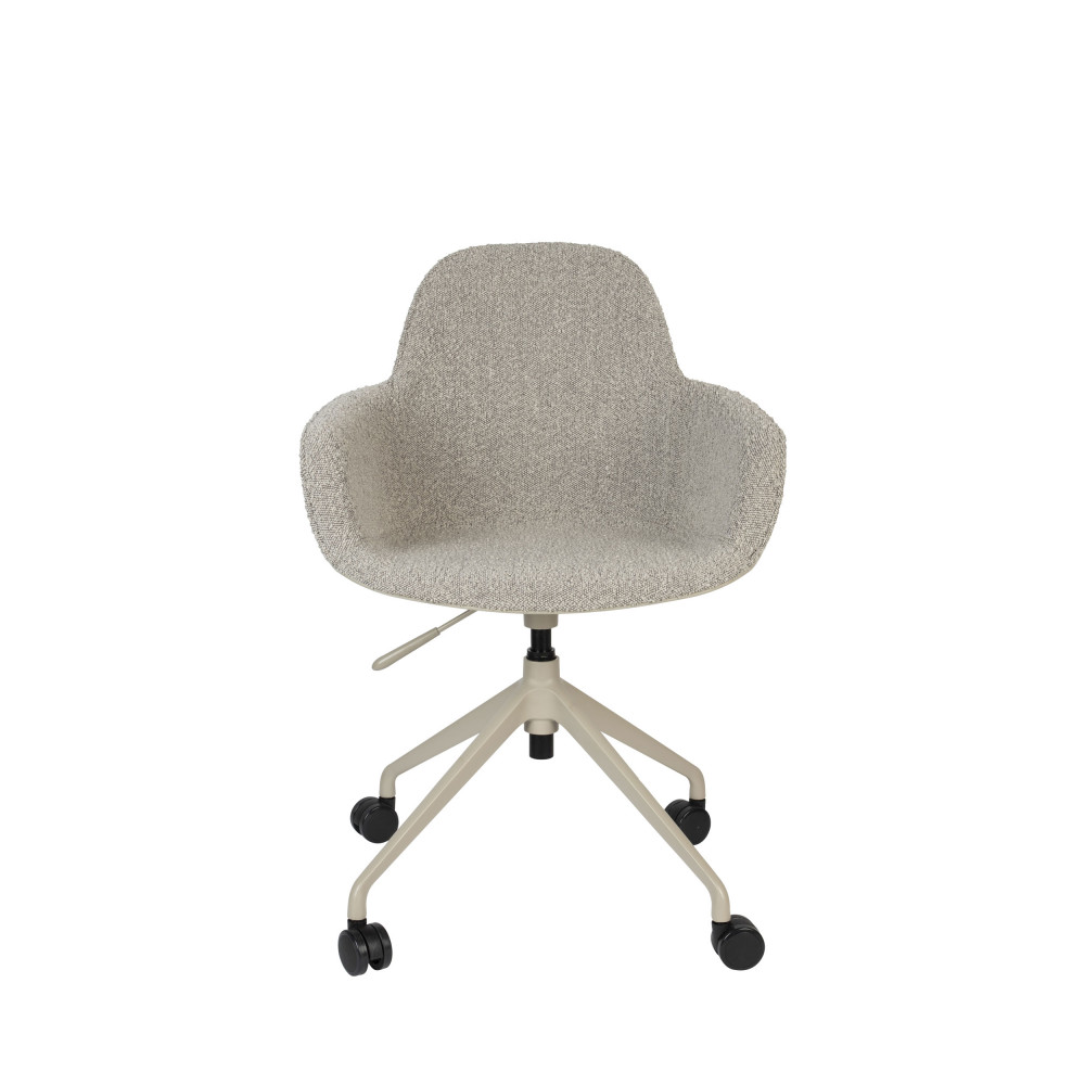 albert kuip - chaise de bureau en tissu bouclette avec accoudoirs pivotante à roulettes - couleur - taupe
