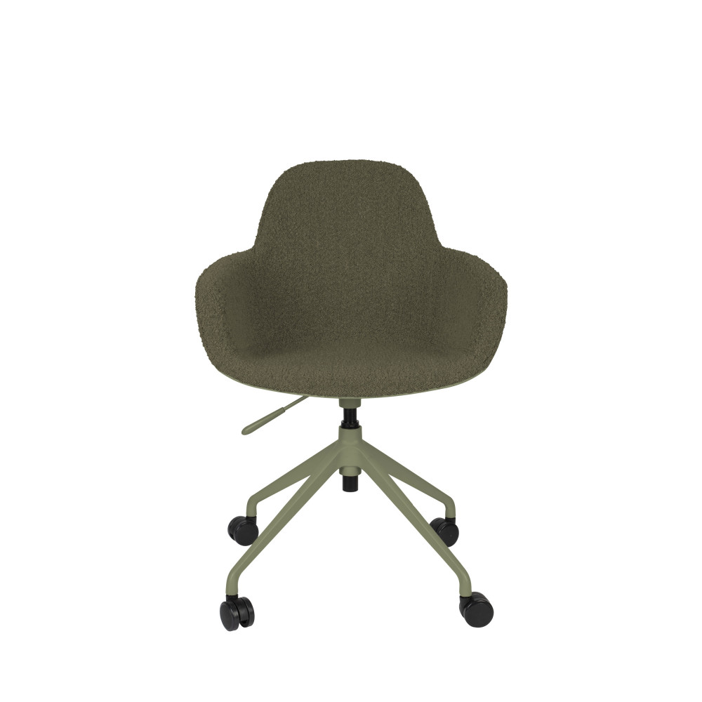 Albert Kuip - Chaise de bureau en tissu bouclette avec accoudoirs pivotante à roulettes - Couleur -