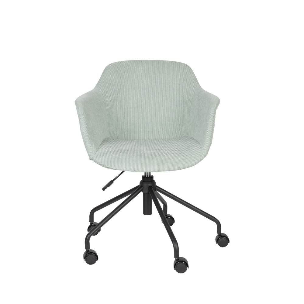 junzo - chaise de bureau pivotante à roulettes - couleur - vert d'eau