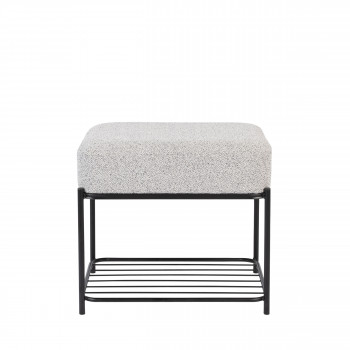 Milou - Tabouret rectangulaire en tissu et métal