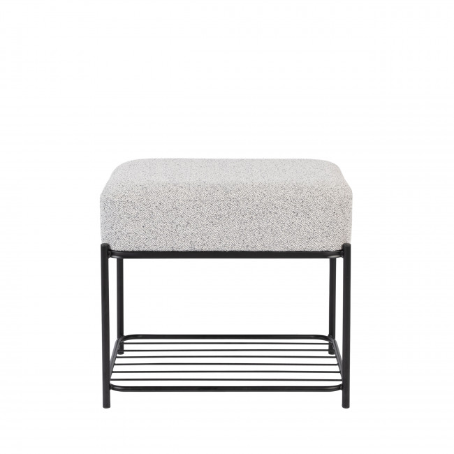 Milou - Tabouret rectangulaire en tissu et métal