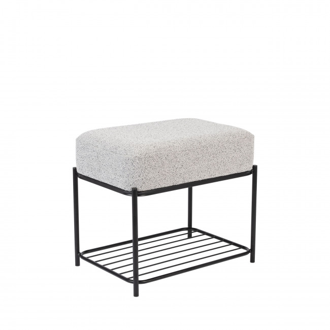 Milou - Tabouret rectangulaire en tissu et métal