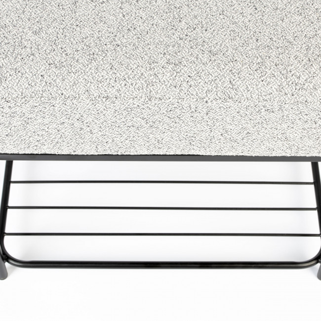 Milou - Tabouret rectangulaire en tissu et métal