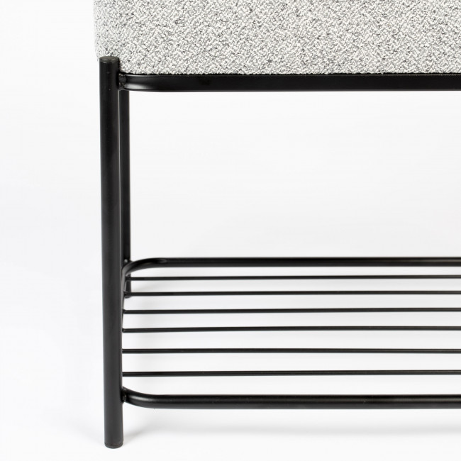 Milou - Tabouret rectangulaire en tissu et métal