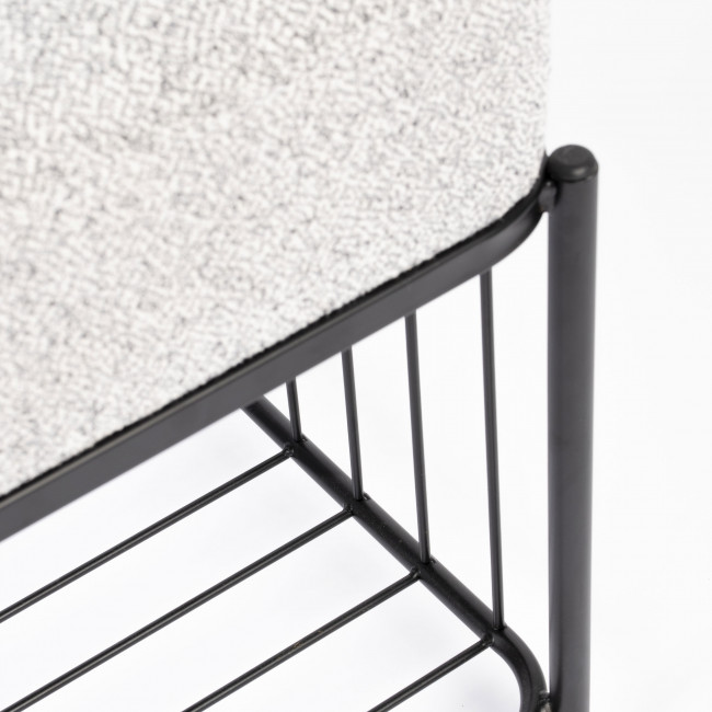 Milou - Tabouret rectangulaire en tissu et métal