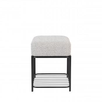 Milou - Tabouret carré en tissu et métal