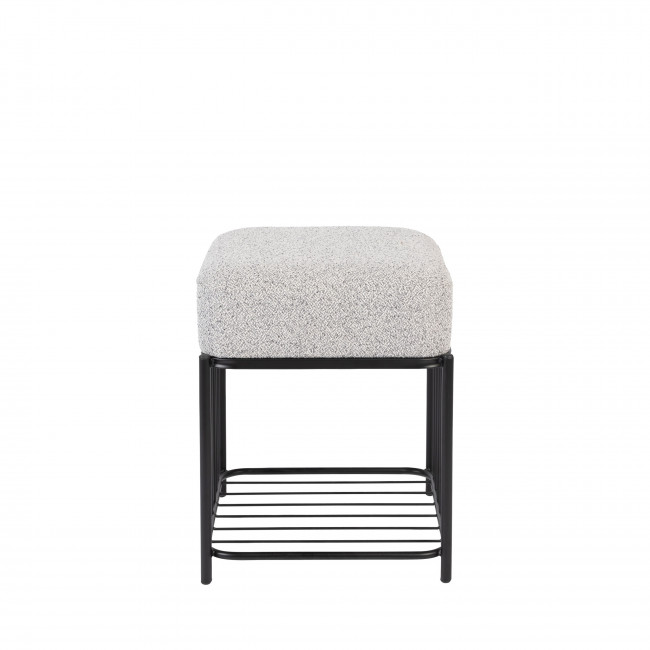 Milou - Tabouret carré en tissu et métal