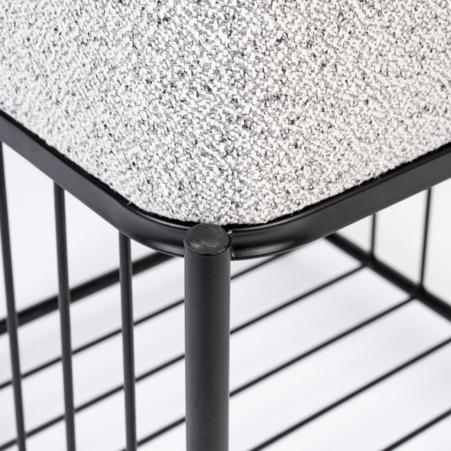 Milou - Tabouret carré en tissu et métal
