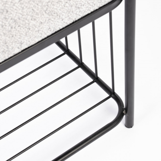 Milou - Tabouret carré en tissu et métal