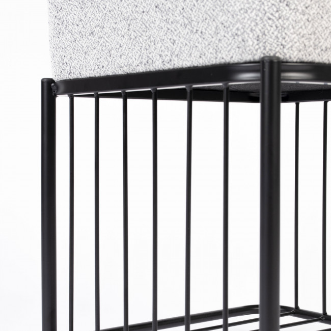 Milou - Tabouret carré en tissu et métal