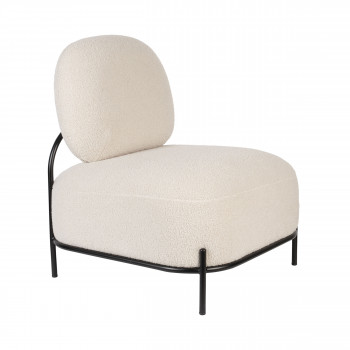 Polly - Fauteuil lounge en tissu bouclette