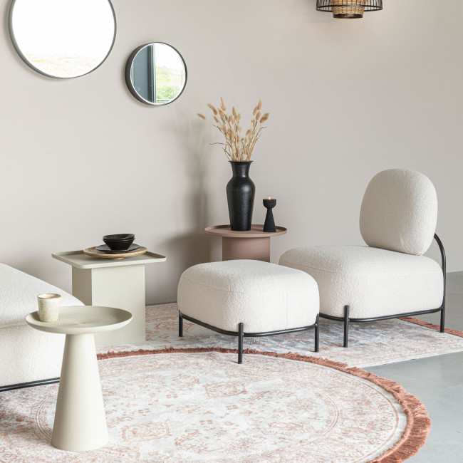 Polly - Fauteuil lounge en tissu bouclette