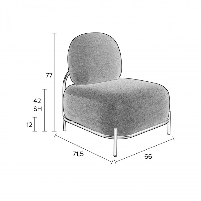 Polly - Fauteuil lounge en tissu bouclette