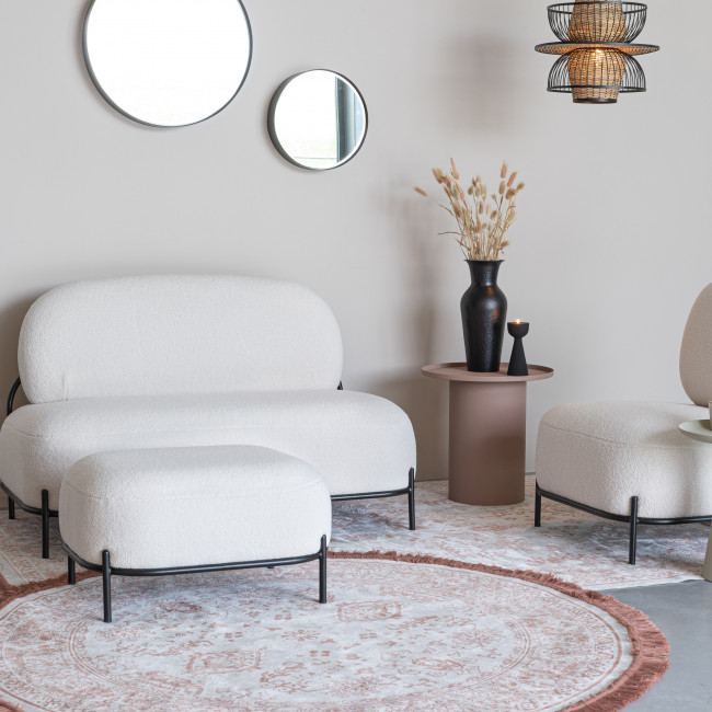 Polly  - Repose-pieds en tissu bouclette