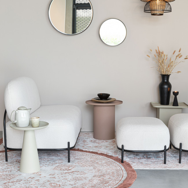 Polly  - Repose-pieds en tissu bouclette