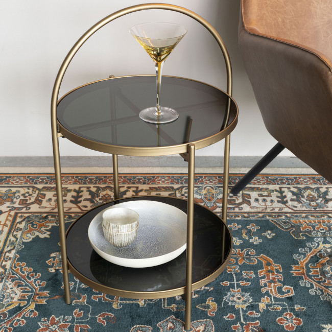 Maeve - Table d'appoint ronde en verre et métal ø43cm