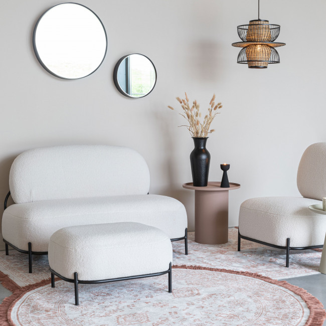 Polly - Canapé 2 places en tissu bouclette