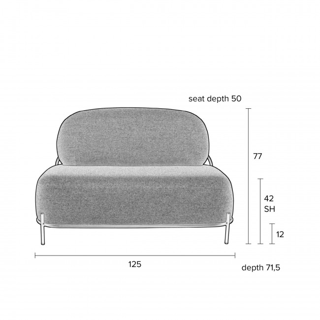 Polly - Canapé 2 places en tissu bouclette