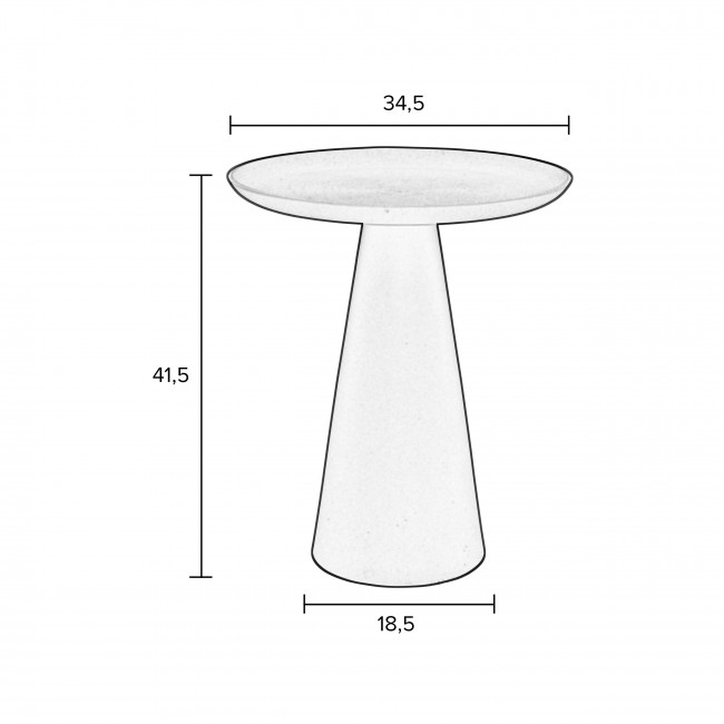 Ringar - Table d'appoint ronde en aluminium ø34,5cm
