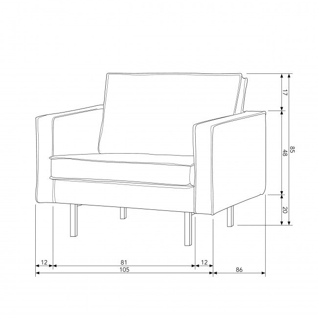 Fauteuil vintage en velours Velvet Bronco