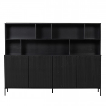 New Gravure - Buffet en bois 7 niches L200cm
