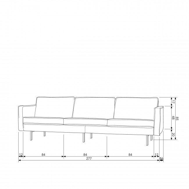 Grand canapé 3/4 places en velours Velvet Bronco