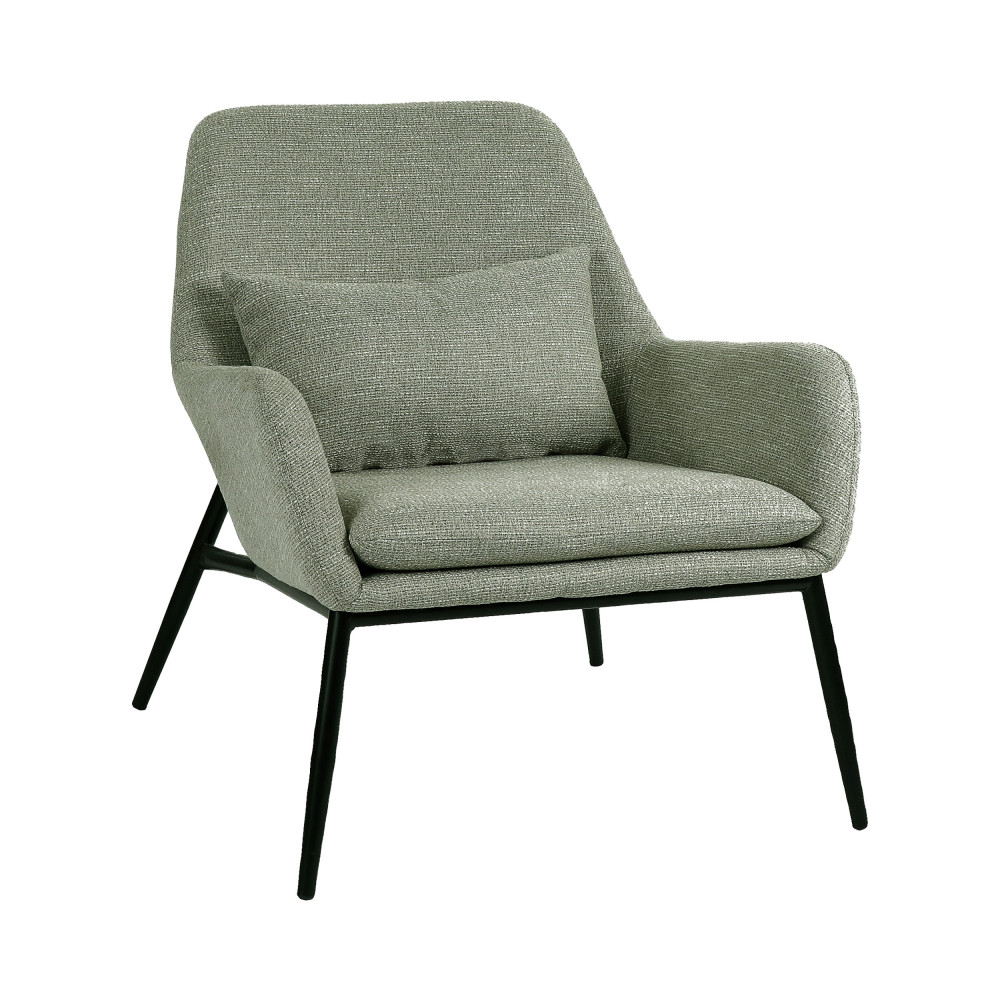 hailey - fauteuil en tissu pieds métal - couleur - vert