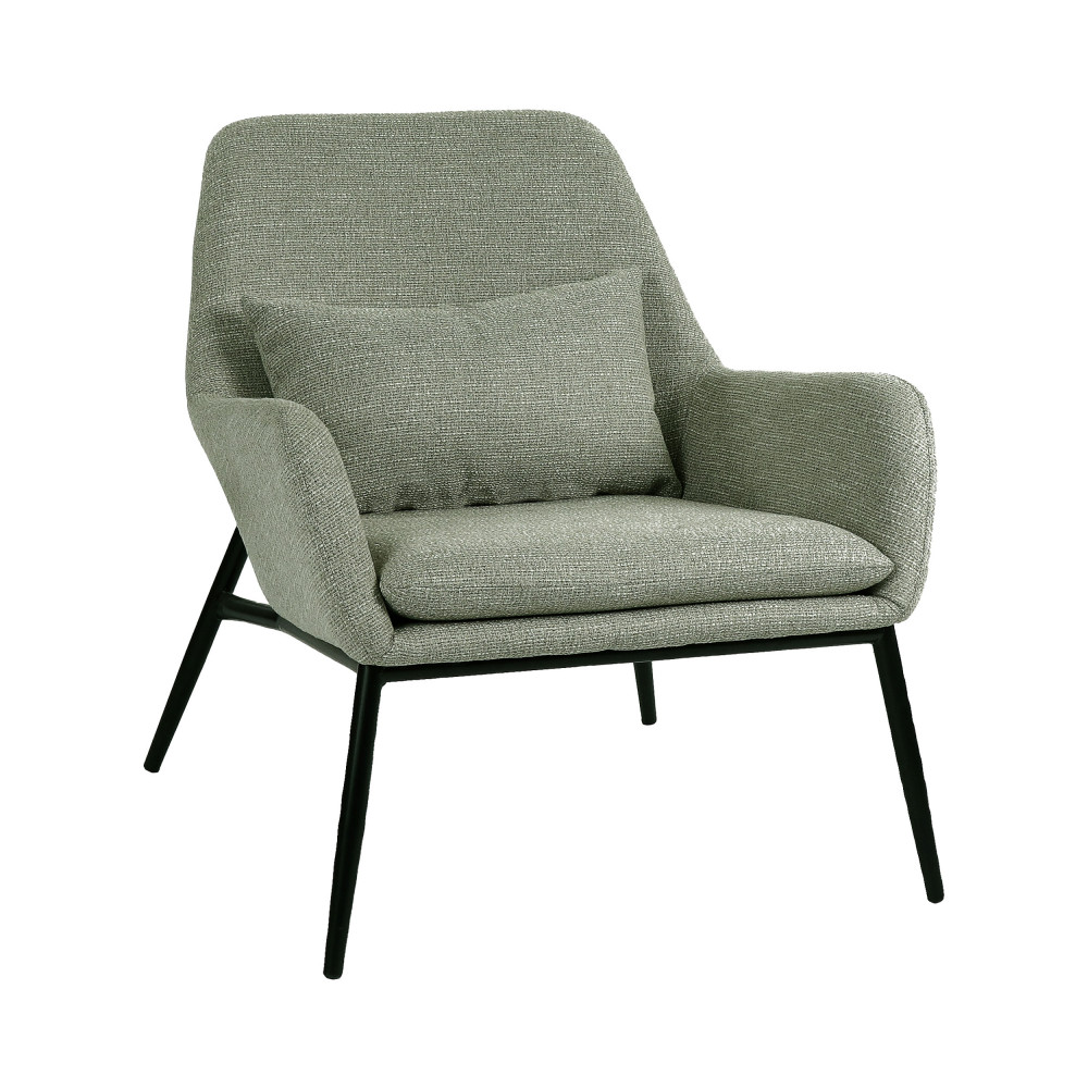 Hailey - Fauteuil en tissu pieds métal - Couleur - Vert