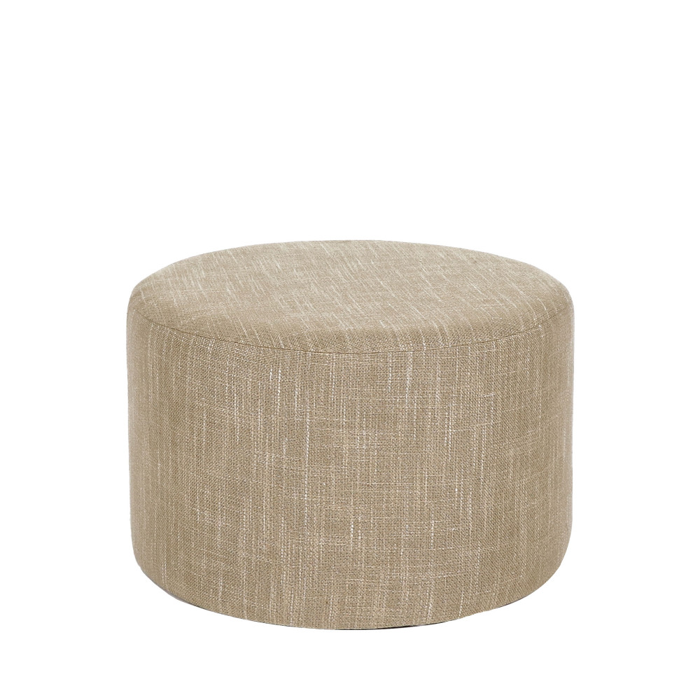 Delilah - Pouf en tissu ø55cm - Couleur - Beige