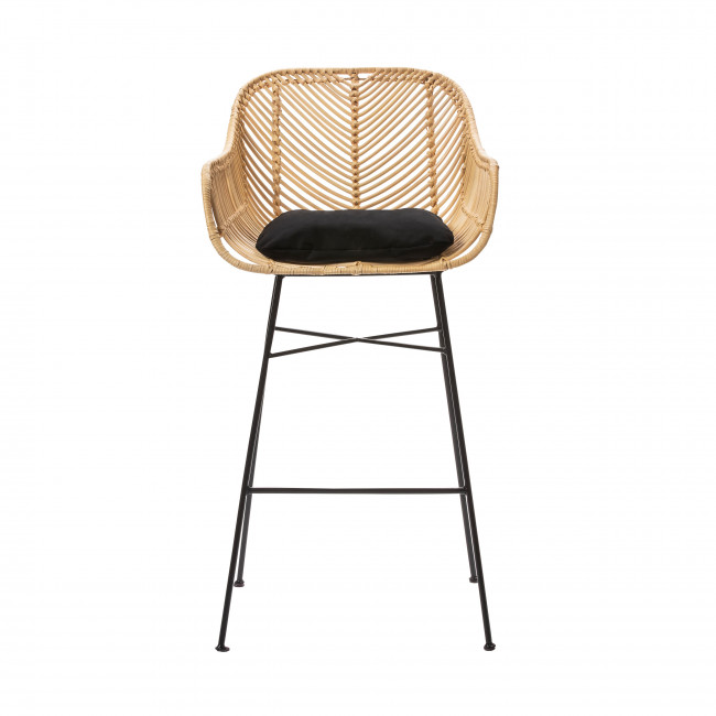 Nunuhai - Lot de 2 tabourets de bar en rotin 68cm