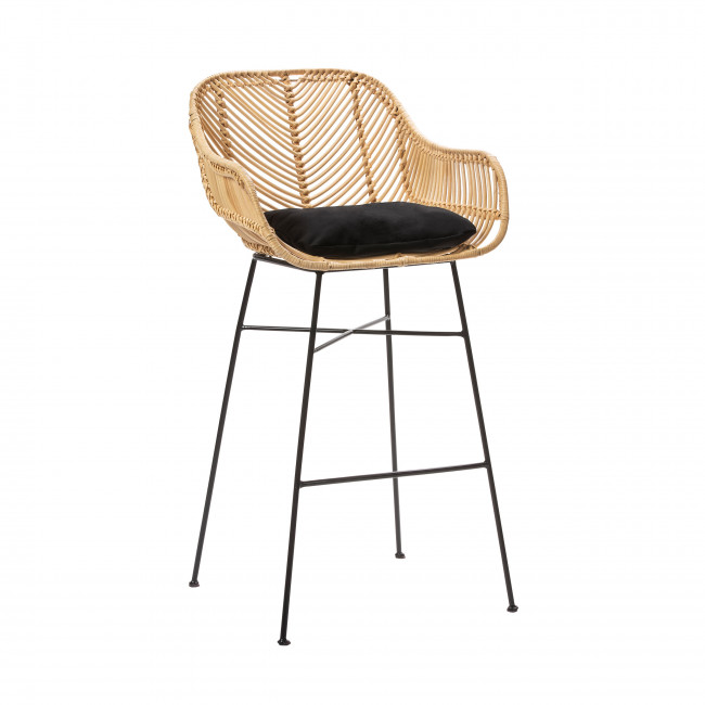 Nunuhai - Lot de 2 tabourets de bar en rotin 68cm